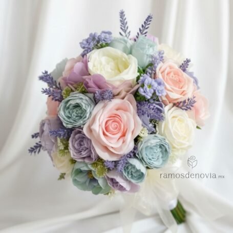 Bouquet multicolor en tonos pastel 1032