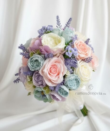 Bouquet multicolor en tonos pastel 1032