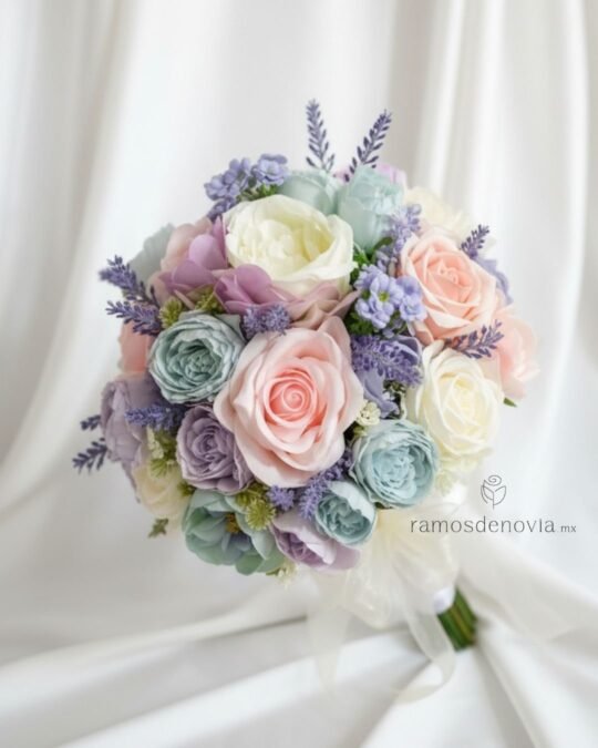 Bouquet multicolor en tonos pastel 1032