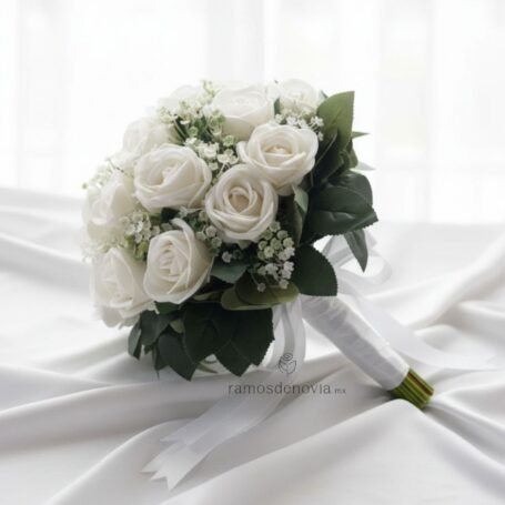 Bouquet clásico de rosas blancas 1091