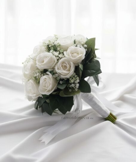 Bouquet clásico de rosas blancas 1091