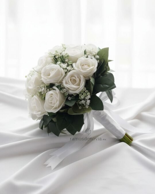 Bouquet clásico de rosas blancas 1091