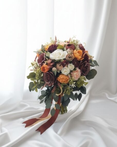 Bouquet otoñal de rosas en tonos tierra 1099
