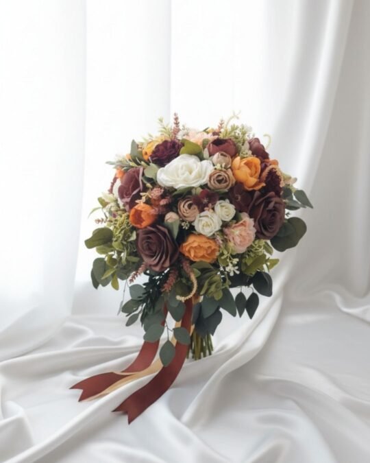 Bouquet otoñal de rosas en tonos tierra 1099