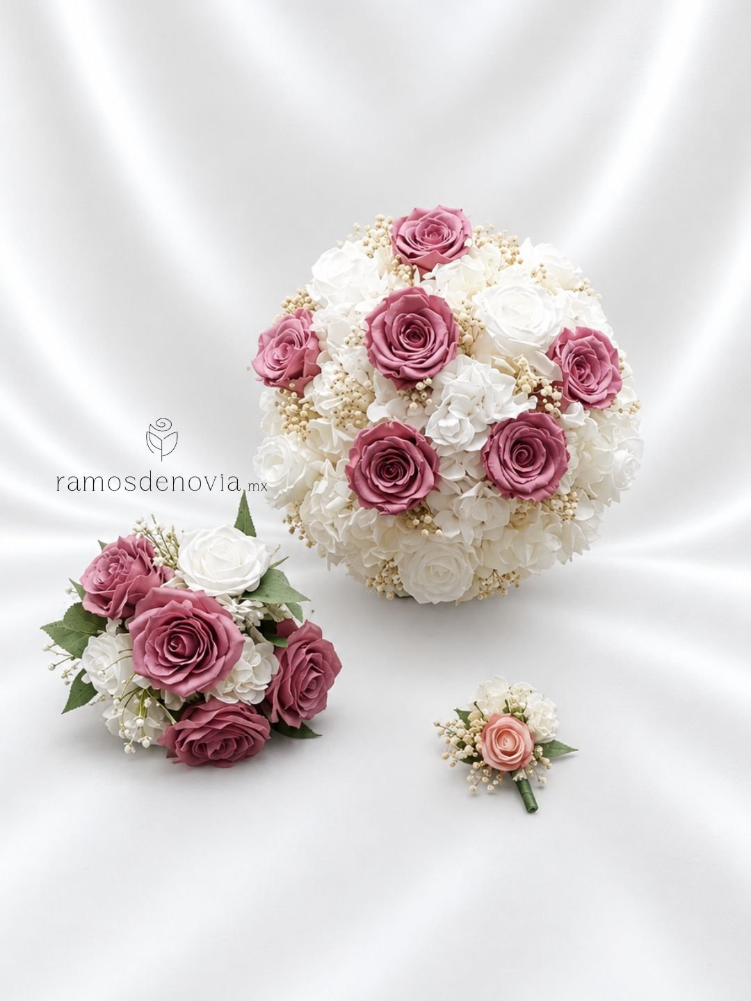 Bouquet rosa y blanco 1134 3 Bouquet rosa y blanco 1134