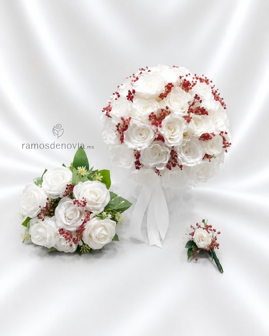 Bouquet rosas blancas y rojo 1136 2 Bouquet rosas blancas y rojo 1136