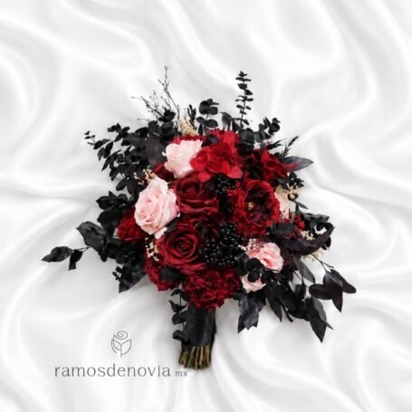 Bouquet vino rosa y negro 1160