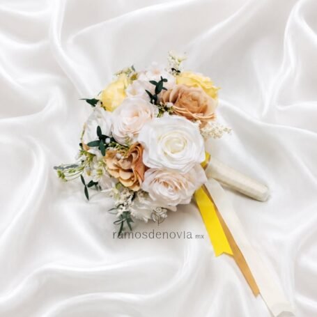 Bouquet Blanco Ivory y Amarillo 1161
