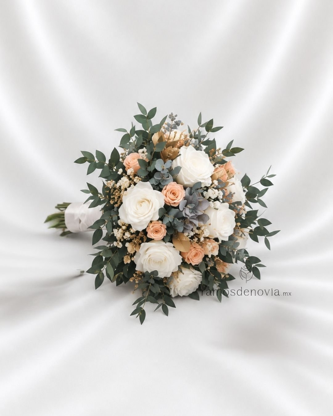Bouquet rosas ivory y coral 1172 1 Bouquet rosas ivory y coral 1172