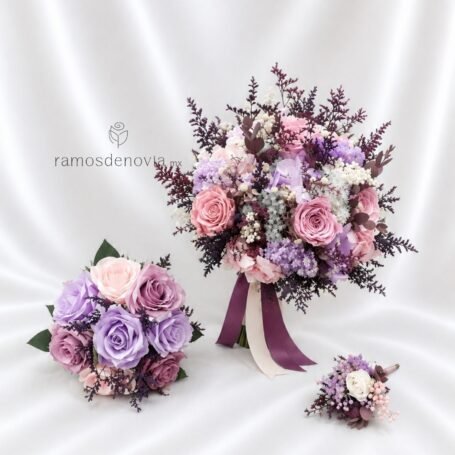 Bouquet Rosa Lila y Morado 1176