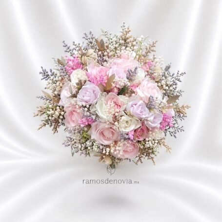 Bouquet rosa ivory y lila 1177