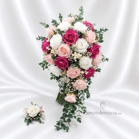 Cascada rosa y blanco 1178